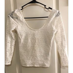 Lace White crop top
